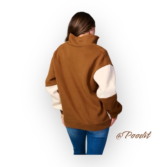 POLAGRAM Color block pull over top S M L - Picture 3 of 6